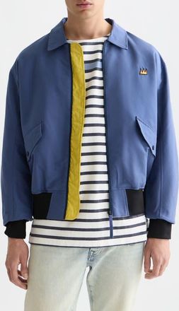 Scotch & Soda x Basquiat Embroidered Souvenir Jacket in Oceana at Nordstrom, Size Xx-Large