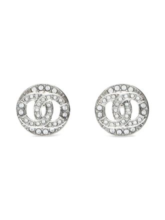Chanel 2025 CC-motif earrings - women - Silver Plated/Rhinestone - One Size