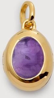 Monica Vinader Gold February Birthstone Locket Amethyst
