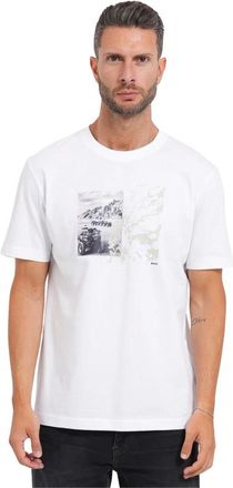 HUGO BOSS T-shirts en Poloshirts - Heren - T-shirts - Wit - S - Katoen - Tops
