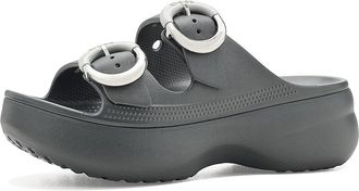 Crocs Saturday Buckle Platform Sandals Womens Dress Sandals Carbon : 10 M, Synthetic