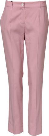 Dolce & Gabbana Womens Pink Wool Mid Waist Tapered Pants Virgin Elastane