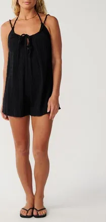 Rip Curl Island Cover-Up Romper in Black at Nordstrom, Size Xx-Small