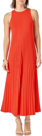 English Factory Pleated Knit Sleeveless Maxi Dress in Orange Red at Nordstrom, Size X-Small