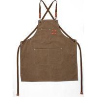 OEM Delantal De Cocina Para Hombre (marr&oacute;n), De Lona Con 3 Bolsillos, Impermeable Y Ajustable, Para Barbacoas, Restaurantes, Jardines, Carpinter&iacute;a, 78 X 6
