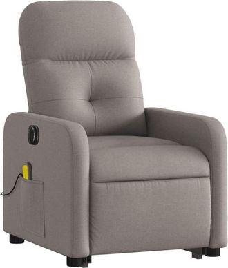 vidaXL Vidaxl - Sill&oacute;n De Masaje El&eacute;ctrico Reclinable Elevable Tela Taup&eacute;