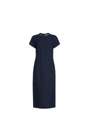 Brunello Cucinelli Twill dress with monili in Blue at Nordstrom, Size Xx-Small Eu