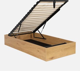 Sweeek Cama Con Caj&oacute;n Y Somier De L&aacute;minas Decoraci&oacute;n Madera, 90x190cm