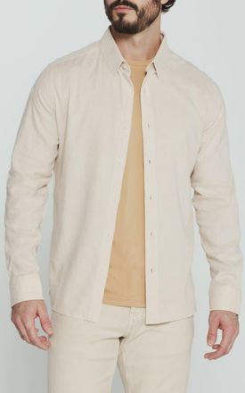 7 Diamonds Oasis Linen Blend Button-Up Shirt in Sand at Nordstrom, Size Xx-Large