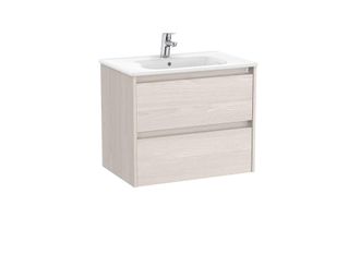 Roca Roca - Pack Unik Mueble De 2 Cajones + Lavabo Tenet Color: Fresno N&oacute;rdico - Medidas: 685x460x565 Mm