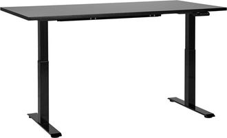 Beliani Beliani - Escritorio De Altura Regulable El&eacute;ctrico Oficina Moderna Patas Cuadradas 160 X 72 Cm Tablero Negro Soporte De Acero Negro Destines