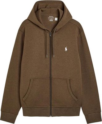 Polo Ralph Lauren zip-up hoodie - men - Cotton/Polyester - M - Brown