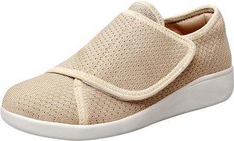 Generic Spring and Summer Soft Bottom Mesh Breathable Womens Casual Single Shoes Womens Shoes Elderly Shoes Casual Work Shoes for Men (Beige, 6.5)