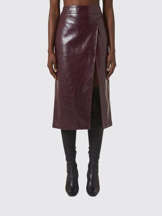ARMARIUM High-Waisted Leather Midi Wrap Skirt with Belt