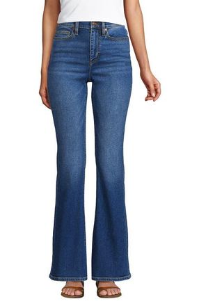 Lands End Denim High Rise Skinny Flare Jeans in Indigo Tide Blue at Nordstrom, Size 10Short
