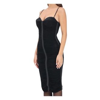 Elisabetta Franchi Dames, Jurken, Zwart, Maat: XL Viscose