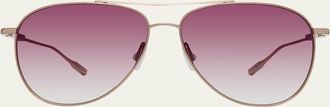 Barton Perreira Trask Rose Gold Titanium Aviator Sunglasses