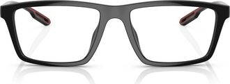 Emporio Armani Zonnebril met magnetische clip-on - unisex - Brillen - Zwart - 55 MM - Nylon - Accessoires