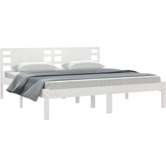 vidaXL Estructura de cama sin colchón madera maciza blanca 200x200 cm vidaXL