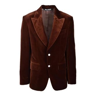 Palm Angels Kostuums, Heren, Bruin, L, Katoen, Velvet Jacket