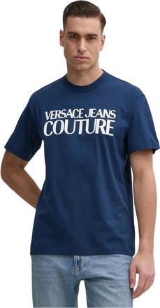 Versace Jeans Couture Heren, Tops, Blauw, Maat: M Katoen
