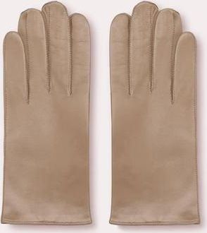 Seymoure Grant Cashmere Lined Leather Gloves in Nude at Nordstrom, Size X-Large