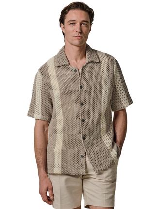 Profuomo Poloshirt korte mouw Profuomo gehaakt strepen normale fit