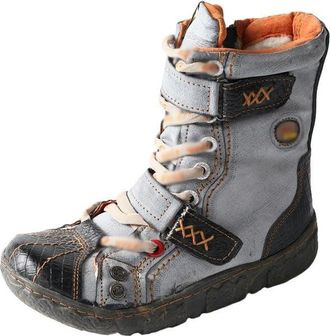 Generic QXDZSW Double-Strape Washed Leather Womens Boot with Faux Fur Lining Black