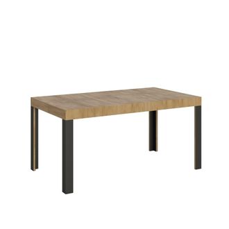 Itamoby Mesa extensible 80x160/244 cm efecto madera roble natural, hierro