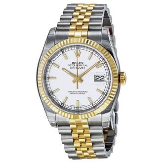 Rolex Pre-owned Rolex Oyster Perpetual White Dial Mens Watch 116233WSJ