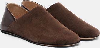J.W.Anderson Leather-trimmed suede slip-on shoes