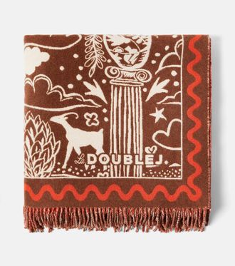 La DoubleJ Ionic wool and cashmere intarsia blanket