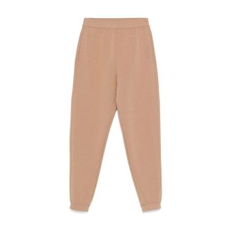 Max Mara Sweatpants, female, Brown, Size: L Ribbed Waistband Camel Trousers