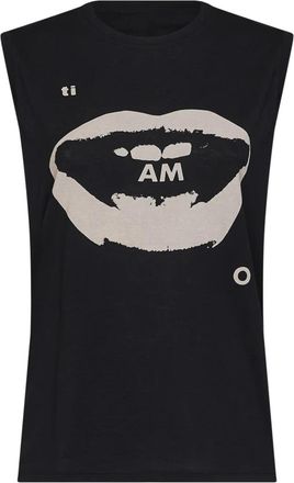 Fendi Jersey Top met Ti Amo Print - Dames - Tops zonder mouwen - Zwart - S - Katoen - Tops