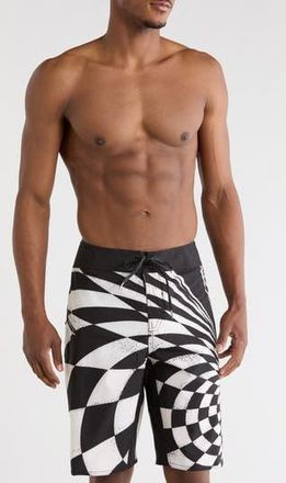 Volcom Spiral Check Board Shorts in Off White at Nordstrom Rack, Size 28