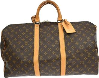 Louis Vuitton Pre-owned Weekend Bags, female, Brown, Size: ONE SIZE Pre-owned Monogram Keepall Travel Bag
