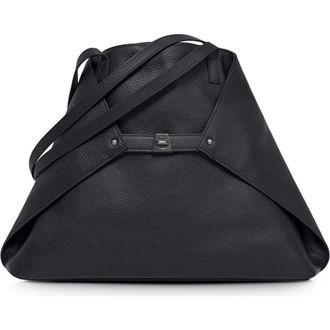 Akris Ai Medium Shoulder Tote Leather Shoulder Tote in Black at Nordstrom
