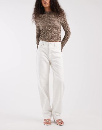 Tommy Jeans Layla - Jeans dritti slim bianchi a vita alta-Bianco