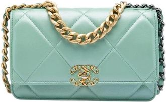 Chanel Pre-owned Wallet on Chain - Dames - Vintage Schoudertas - Groen - ONE Size - Leer - Vintage