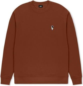 Dalix Astronaut Relaxed Midweight Fleece Crewneck Sweatshirt in Clay at Nordstrom, Size Xx-Large
