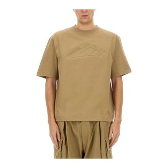 Dsquared2 Tops, Heren, Beige, M, Katoen, Icon New Generation Loose Fit Embossed T-Shirt