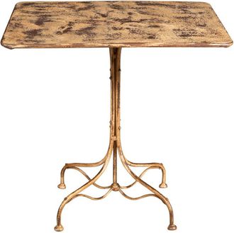 Biscottini International Wrought Iron Table With Antique Cream Finish