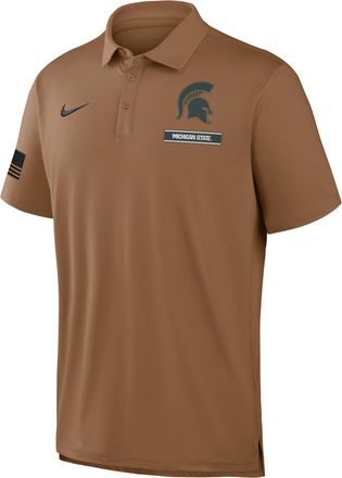 Nike Michigan State Military Appreciation Nike Mens Dri-FIT College Polo in Brown | 04PF2EAMST-YG7