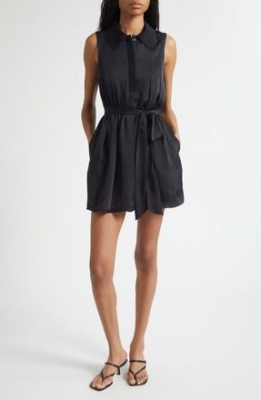 Ramy Brook Lina Sleeveless Belted Minidress in Black at Nordstrom, Size Xx-Large