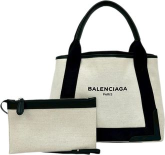 Balenciaga Pre-owned Balenciaga Canvas Navy Cabas Tote S IXLGLYACUIU0FAFE
