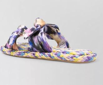 Zimmermann carousel linen bow flat sandals