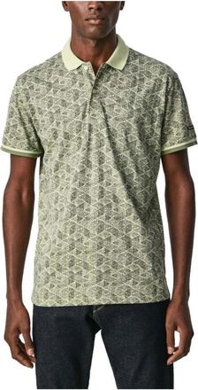 Pepe Jeans London Polo met Botanische Print Geometrische Pasvorm - Heren - Polos - Groen - S - Katoen - Tops