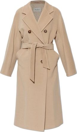 Max Mara Jassen, Dames, Beige, 3Xs, Wol, Madame Wool Coat