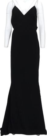 Tom Ford Sleeveless Black Satin Evening Dress With Chain Embroidery