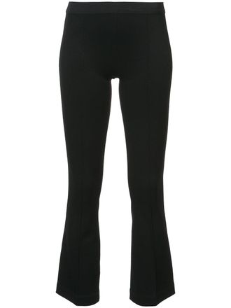 Helmut Lang cropped flare rib trousers - women - Viscose/Polyamide/Spandex/Elastane - S - Black